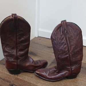 Vintags Dan Post Oxblood Cowboy Boots Size 8.5D